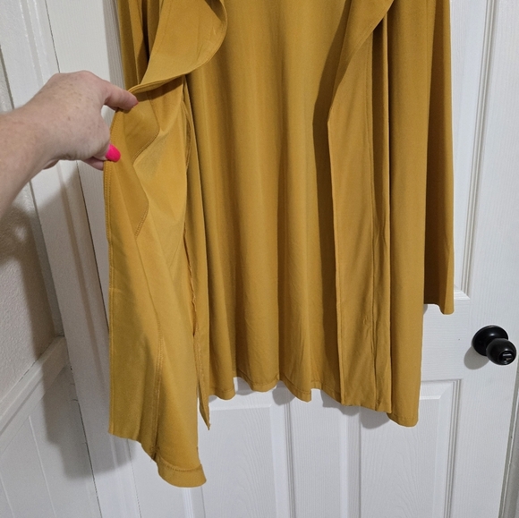 NEW Antthony Mustard Yellow Cardigan Jacket Women's Size 2X Collar Lightweight - Picture 7 of 13